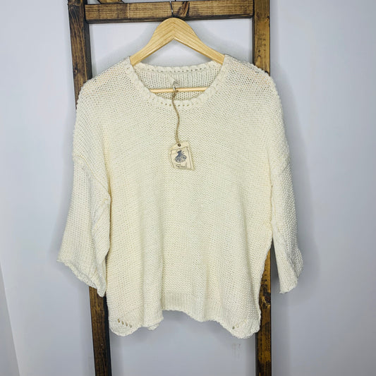 Easel Cream Crewneck Sweater S