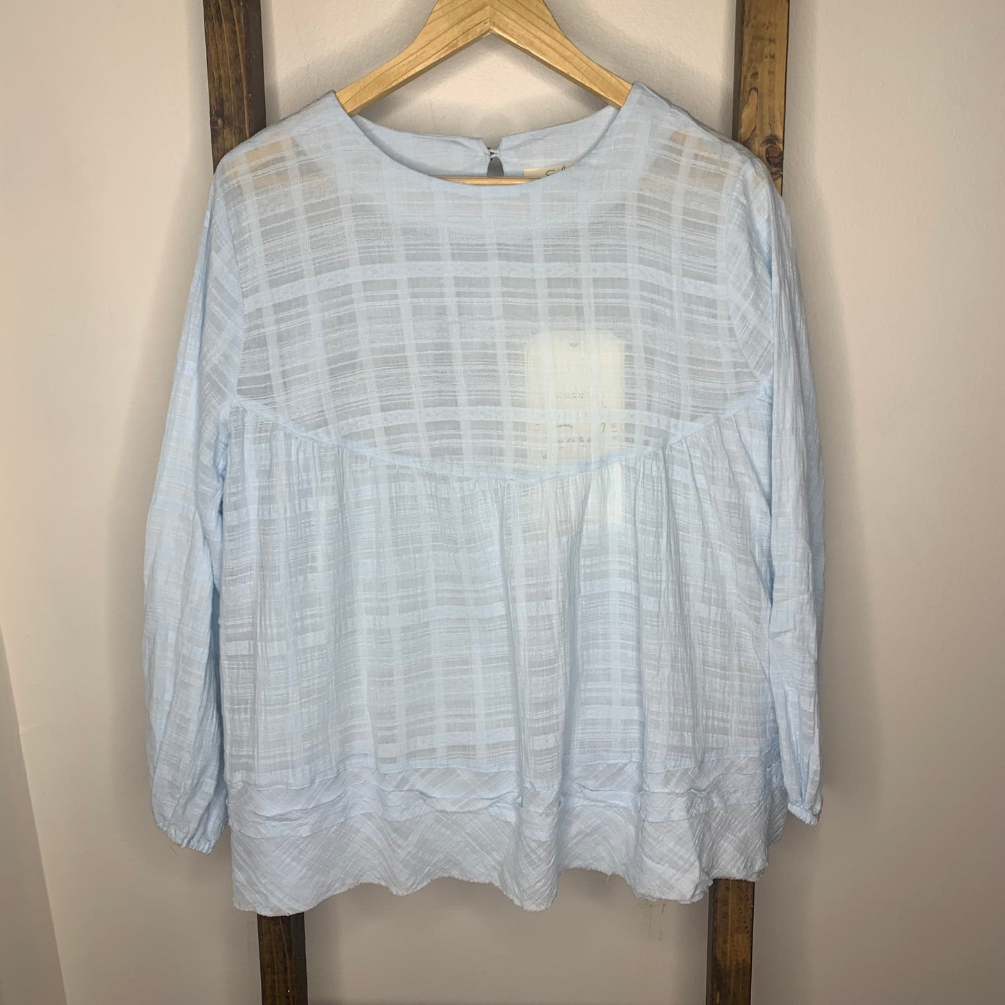 Easel Light Blue Tunic Top S