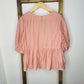 Easel Rose Half Sleeve Ruched Blouse S