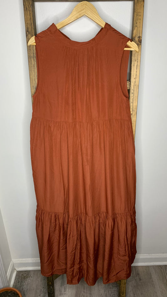 Easel Burnt Orange Maxi Dress S