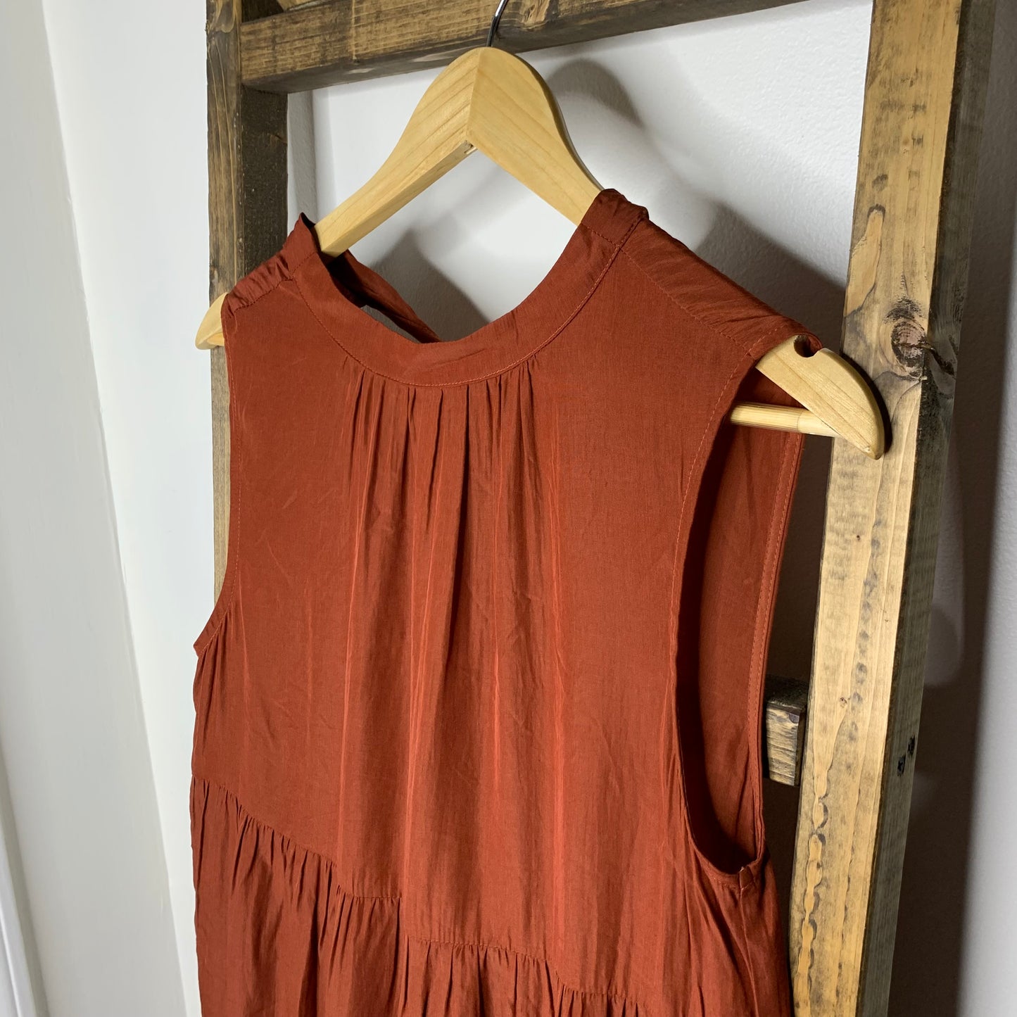 Easel Burnt Orange Maxi Dress S