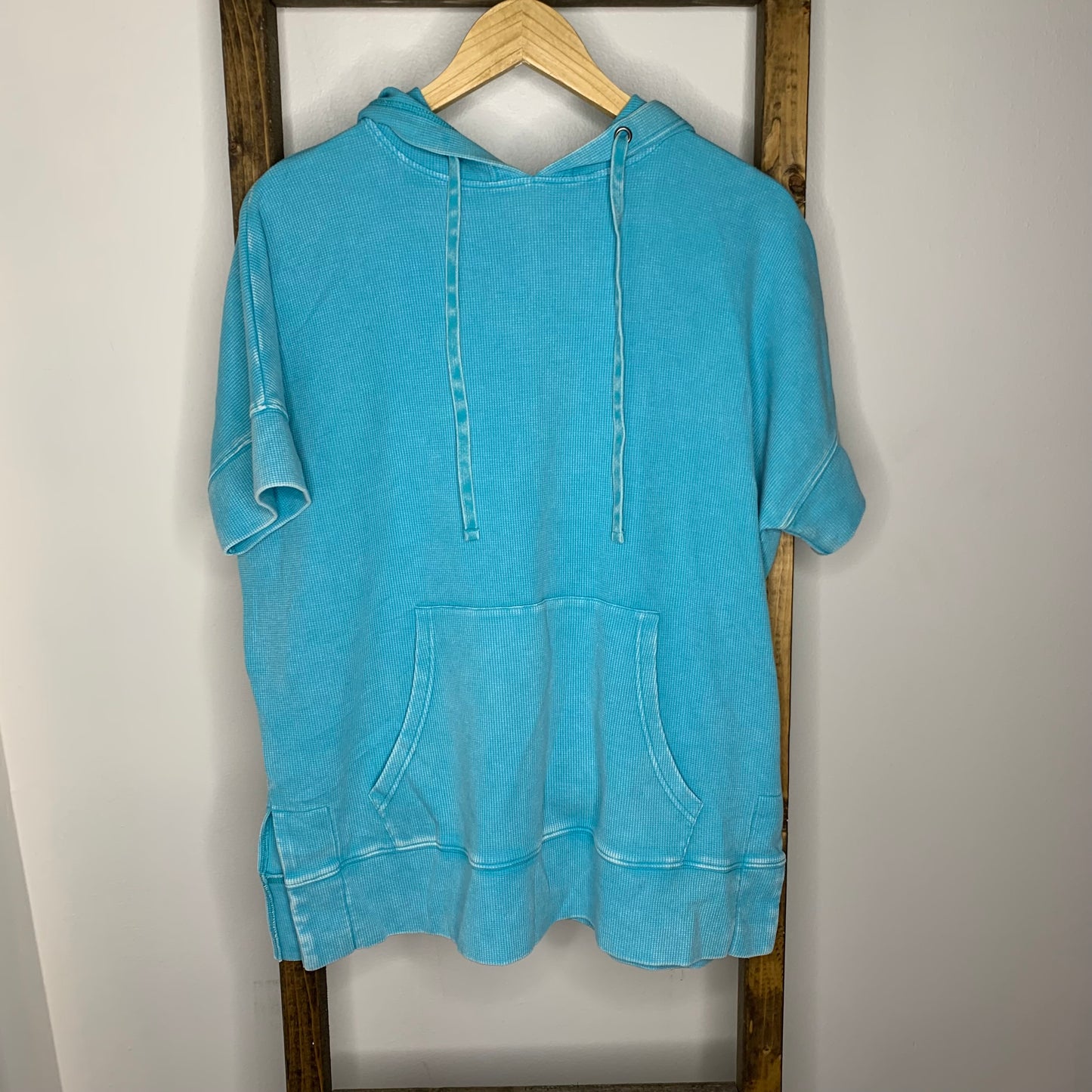 Easel Blue Thermal Hoodie S