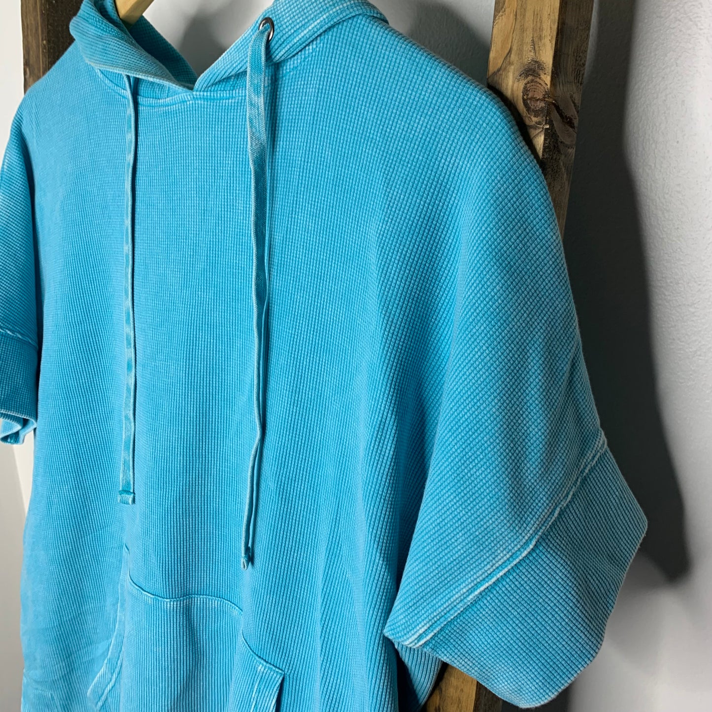 Easel Blue Thermal Hoodie S