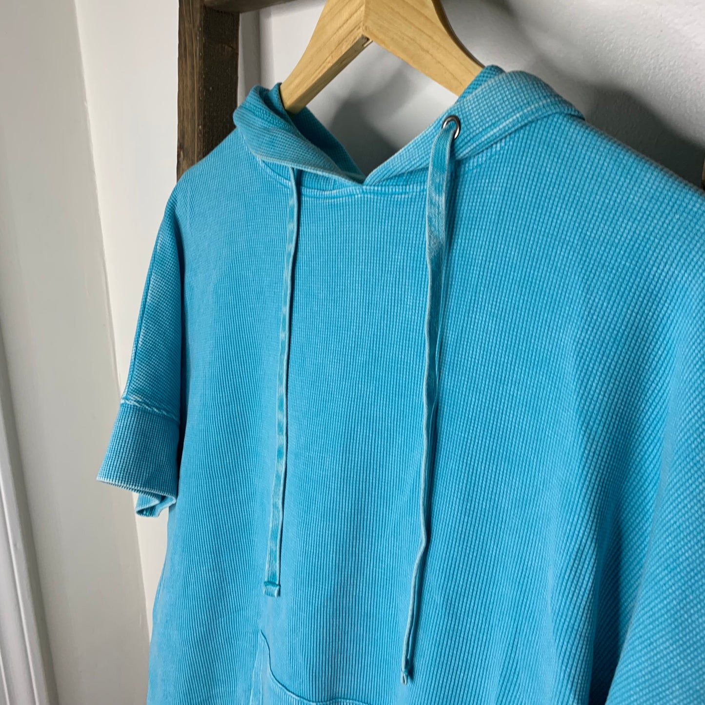 Easel Blue Thermal Hoodie S