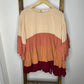 Easel Tiered Colorblock Blouse S