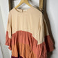 Easel Tiered Colorblock Blouse S