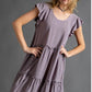 Easel Crewneck Ruffle Tiered Dress S