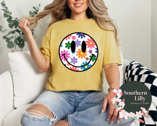 Daisy Colorful Smiley Face T-Shirt