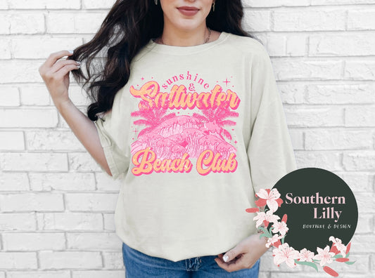 Sunshine Saltwater Beach Club Comfort Colors T-Shirt