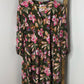 Dear Scarlett Olive Green Floral Shift Dress with Pink Blooms