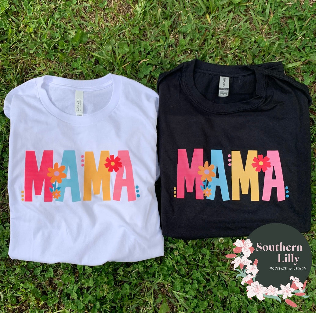 Mama with Flowers Comfort Colors T-Shirt