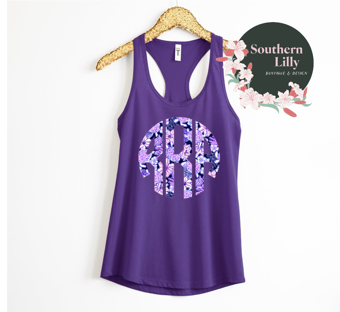 Preppy Inspired Monogram Tank Top