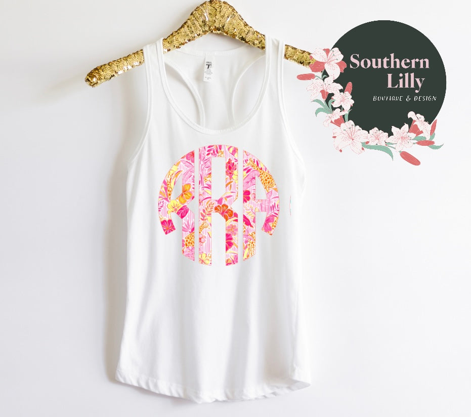 Preppy Inspired Monogram Tank Top