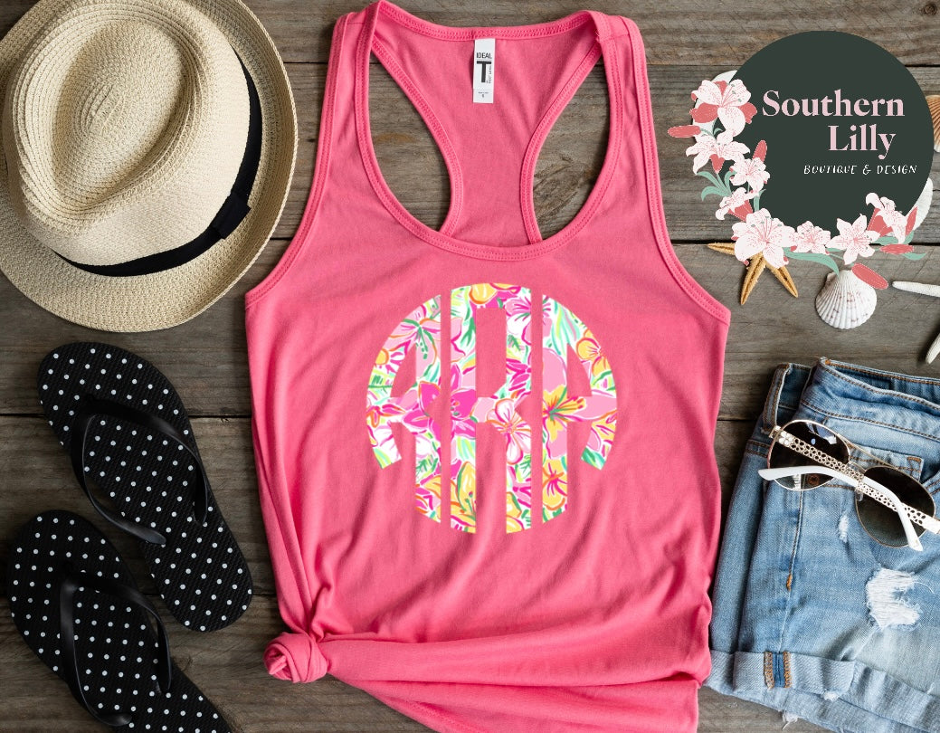 Preppy Inspired Monogram Tank Top