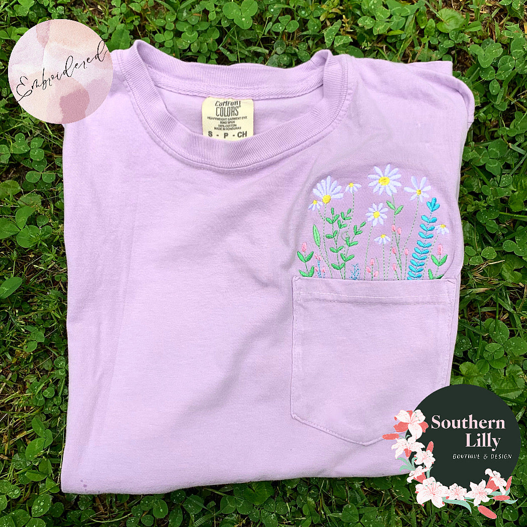 Pocket Full of Flowers Comfort Colors T-Shirt