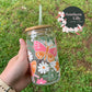 Butterflies 16 Oz Glass Coffee Cup