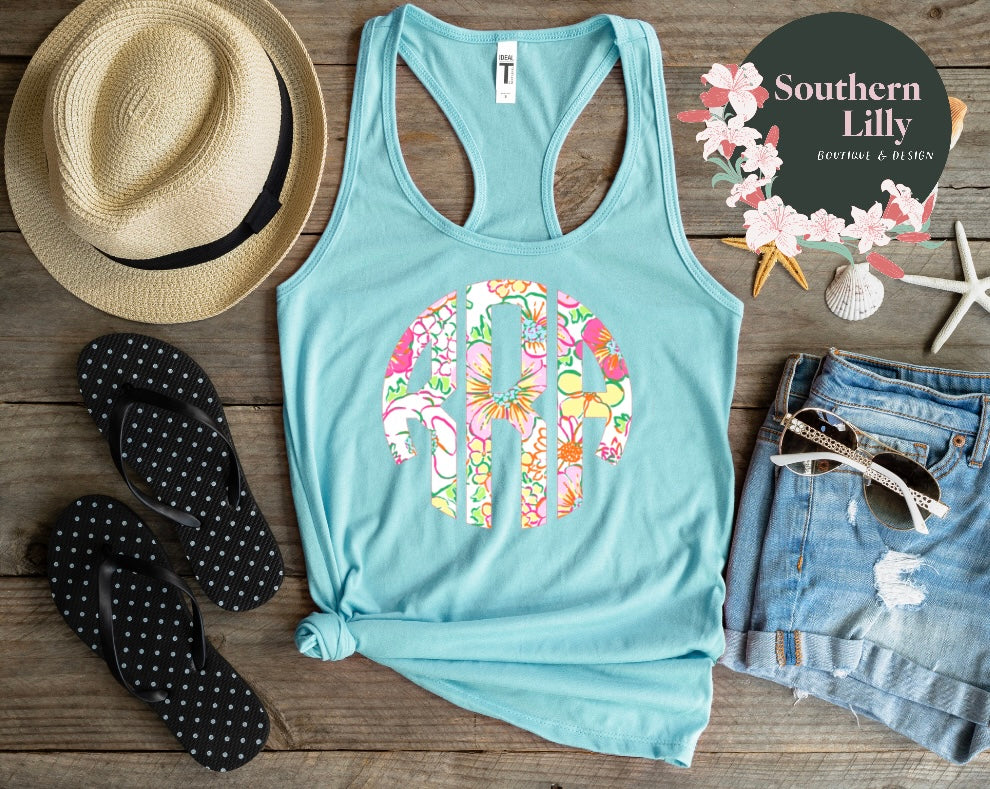 Preppy Inspired Monogram Tank Top