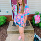 Tropical Pink Floral Pattern Oversized Top