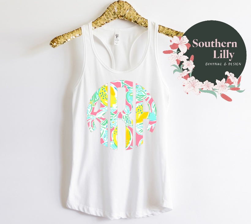 Preppy Inspired Monogram Tank Top