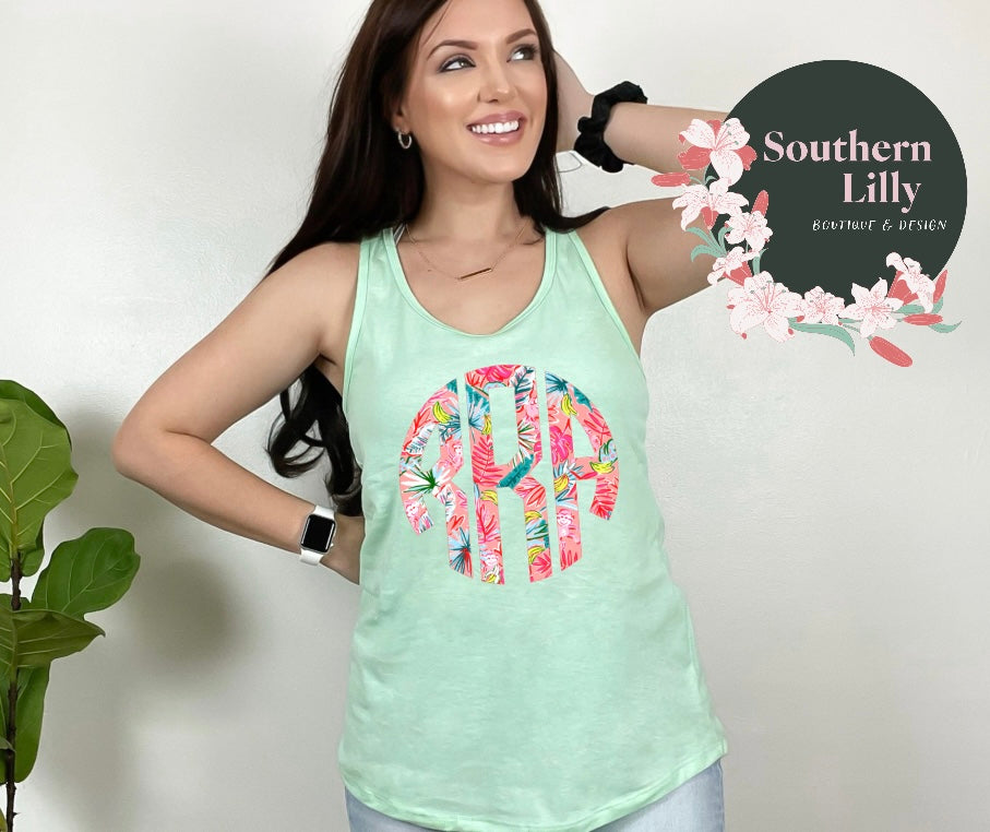 Preppy Inspired Monogram Tank Top