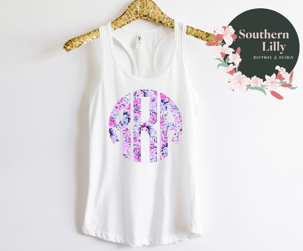 Preppy Inspired Monogram Tank Top