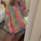 Tie Dye Delight Vibrant V-Neck Top