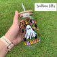 Let’s Go Ghouls 16oz Glass Cold Coffee Cup with Lid & Straw