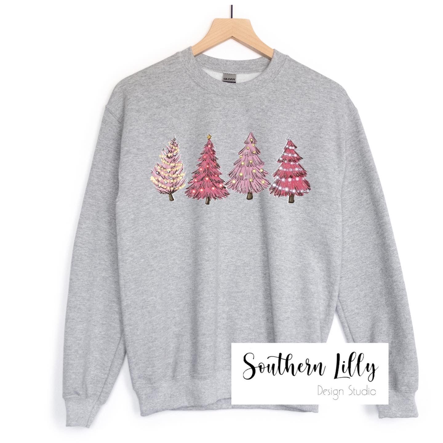 Pink Christmas Trees Sweatshirt