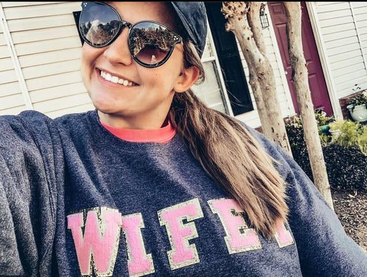 Wifey Chenille Patch Sweatshirt