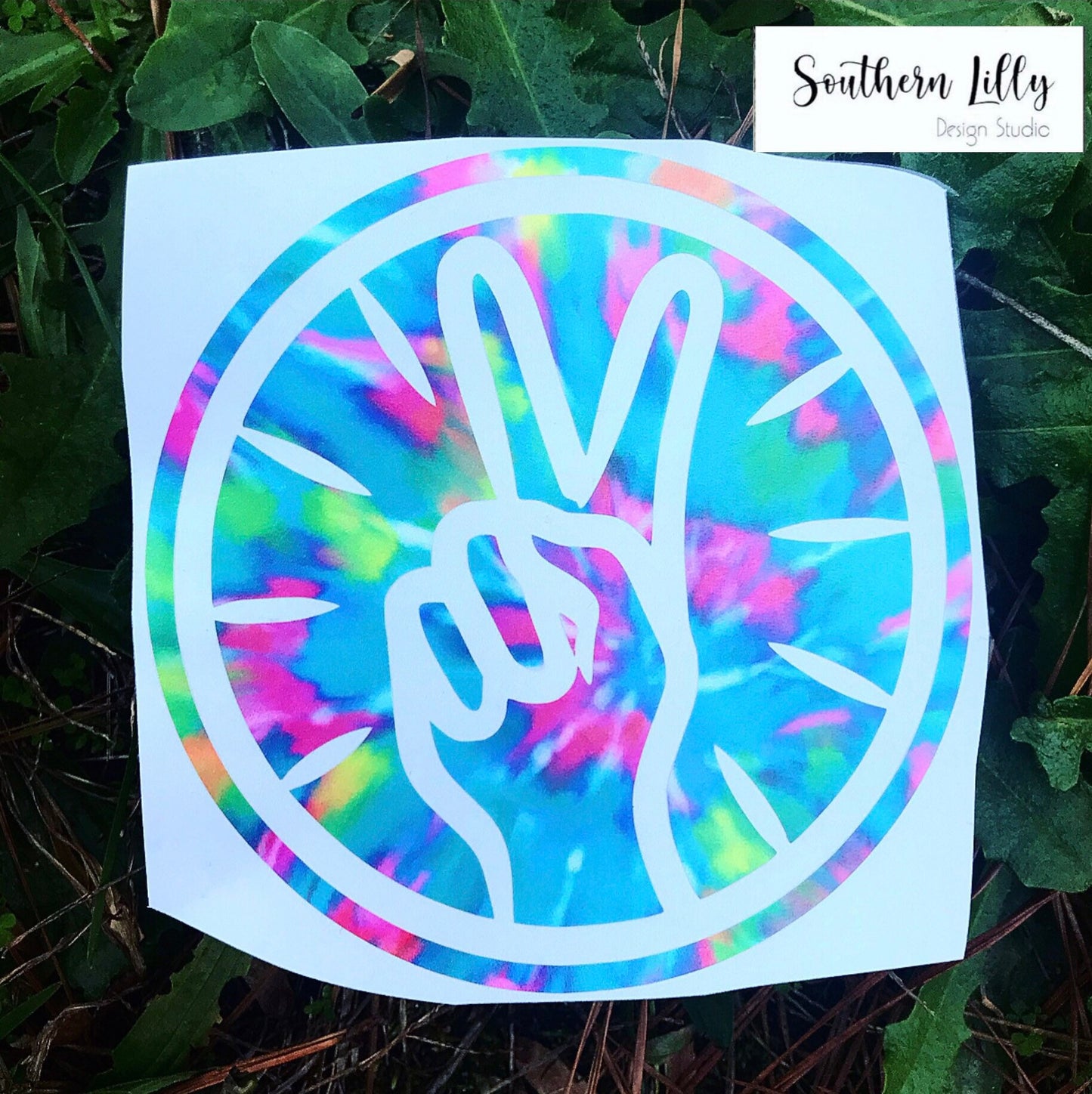 Peace Sign Tie Dye Boho Hippie Vinyl Decal Laptop/Car/Cup Sticker