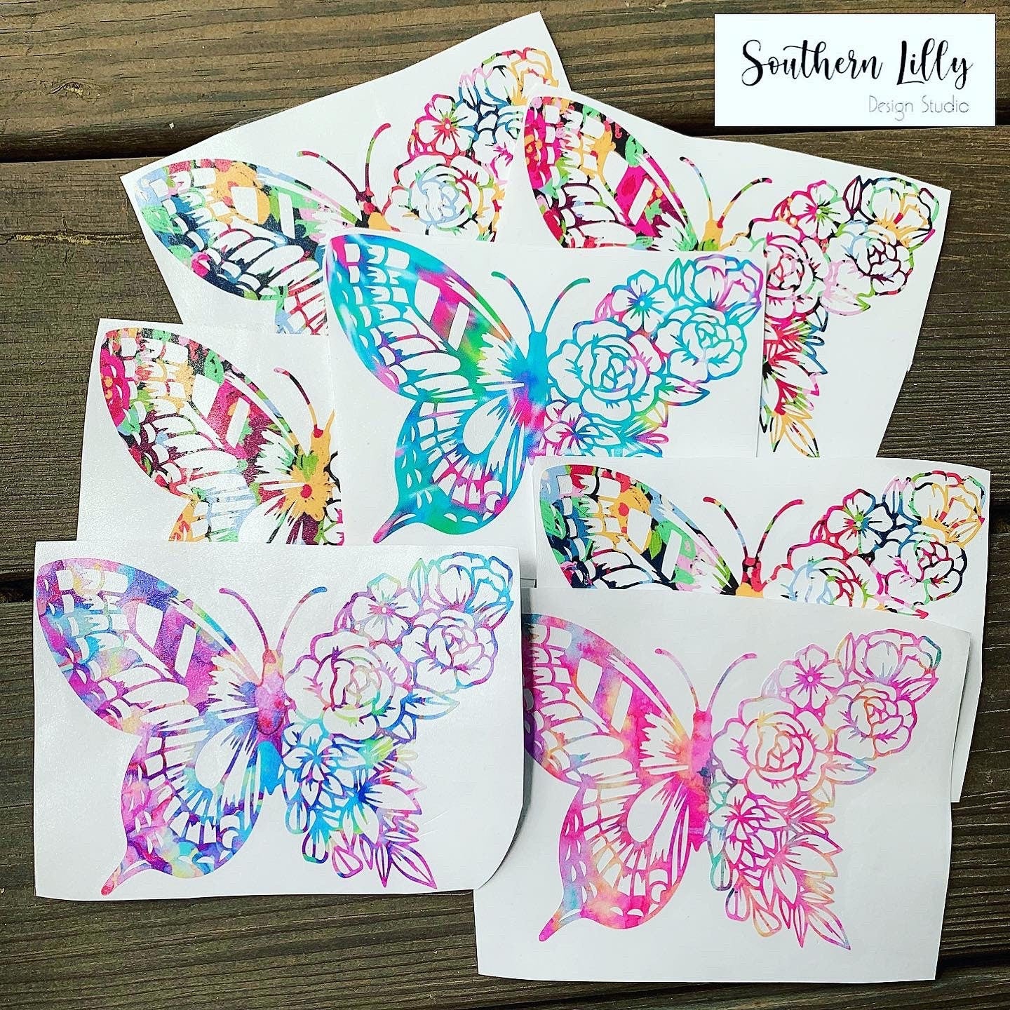 Floral Butterfly Nature Colorful Car/Laptop/Cup Decal Sticker