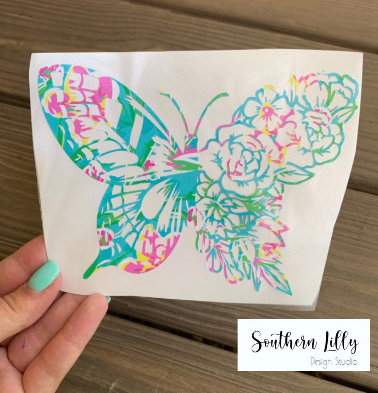 Floral Butterfly Nature Colorful Car/Laptop/Cup Decal Sticker