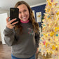 Merry & Bright Gray Christmas Sweatshirt