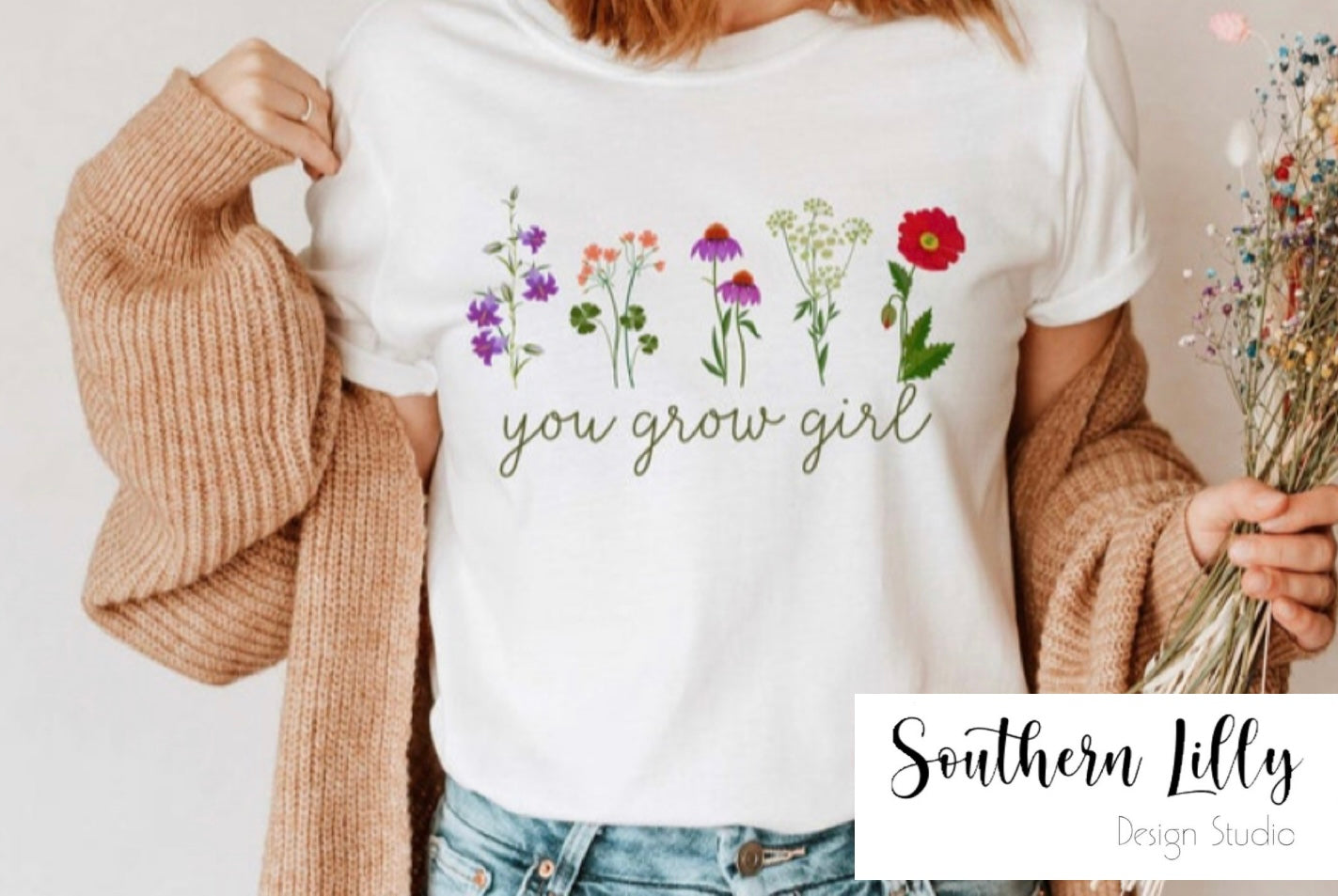 You Grow Girl Florals T-Shirt