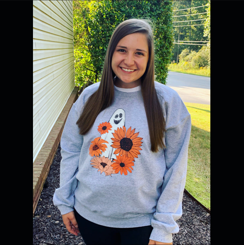 Ghost with Sunflowers Sweatshirt