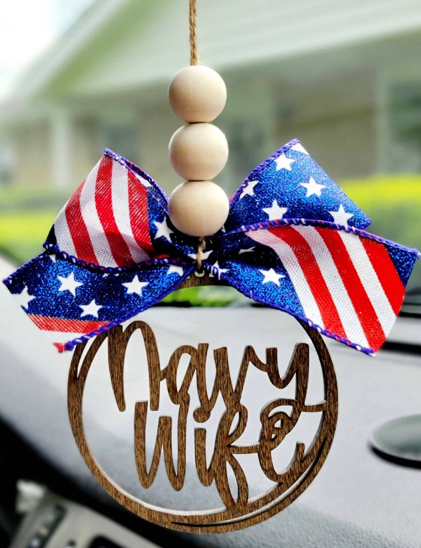 Navy Wife Car Charm