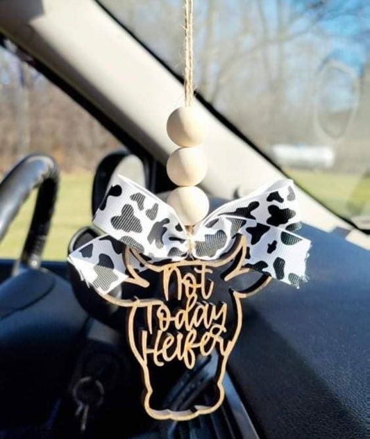 Not Today Heifer Car Charm