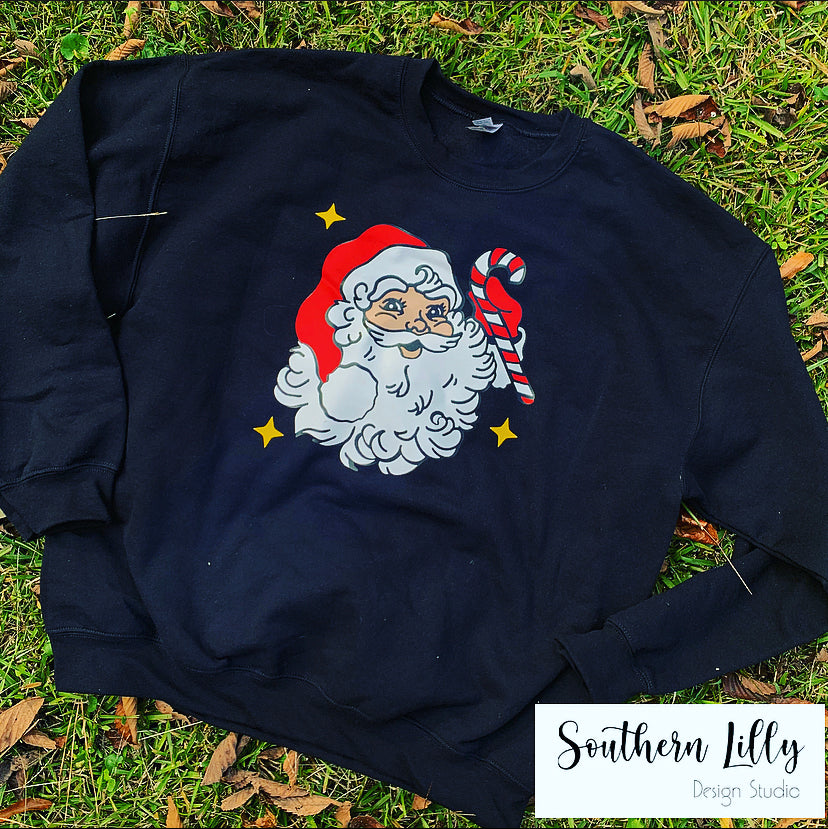 Santa Face Christmas Sweatshirt Pullover