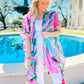 Miami Beach Pink Multi Printed Kimono