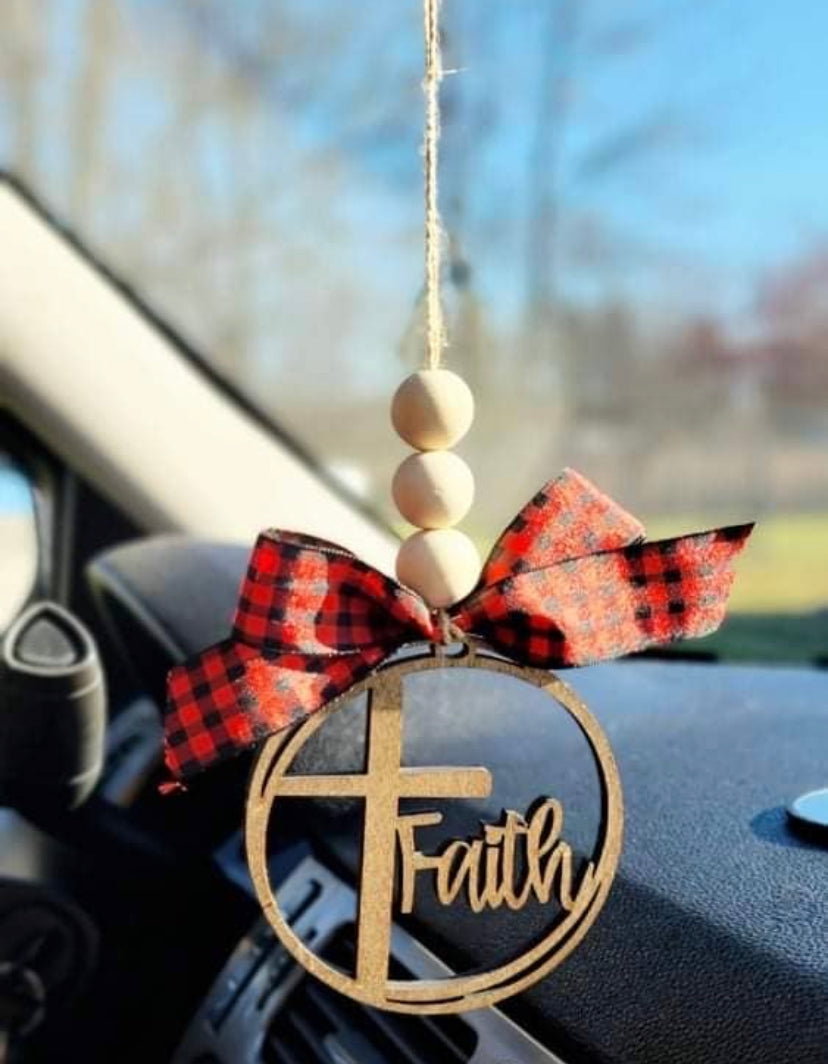 Faith Cross Car Charm