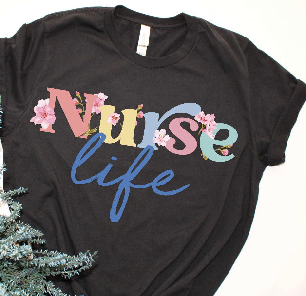 Nurse Life Florals T-Shirt