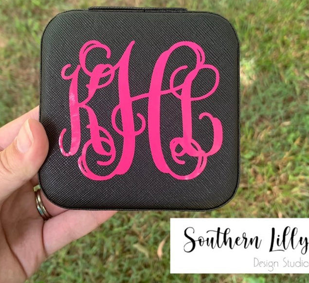 Monogrammed Customized Travel Jewelry Box