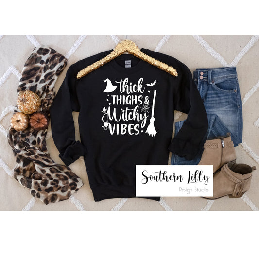 Thick Thighs and Witchy Vibes Sweatshirt