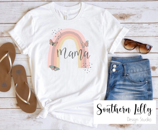 Mama Rainbow Butterflies T-Shirt